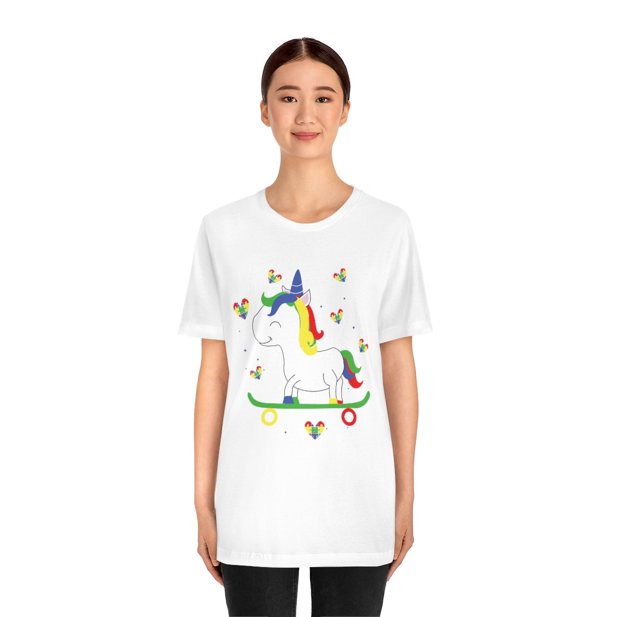 Cute Skateboarding Unicorn Autism Awareness Tshirt