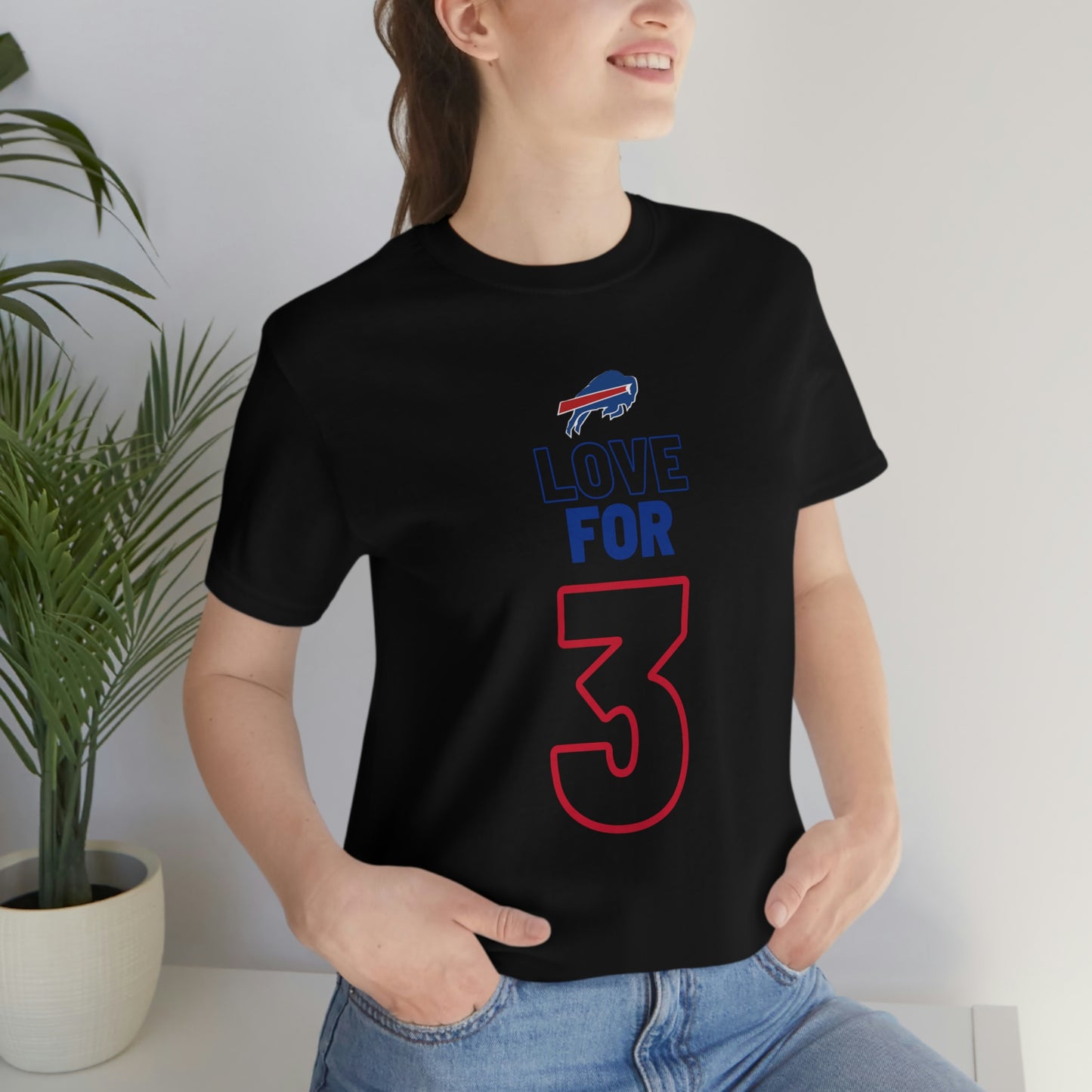 Love for #3 Damar Hamlin Supporter Unisex Jersey Short Sleeve Tee