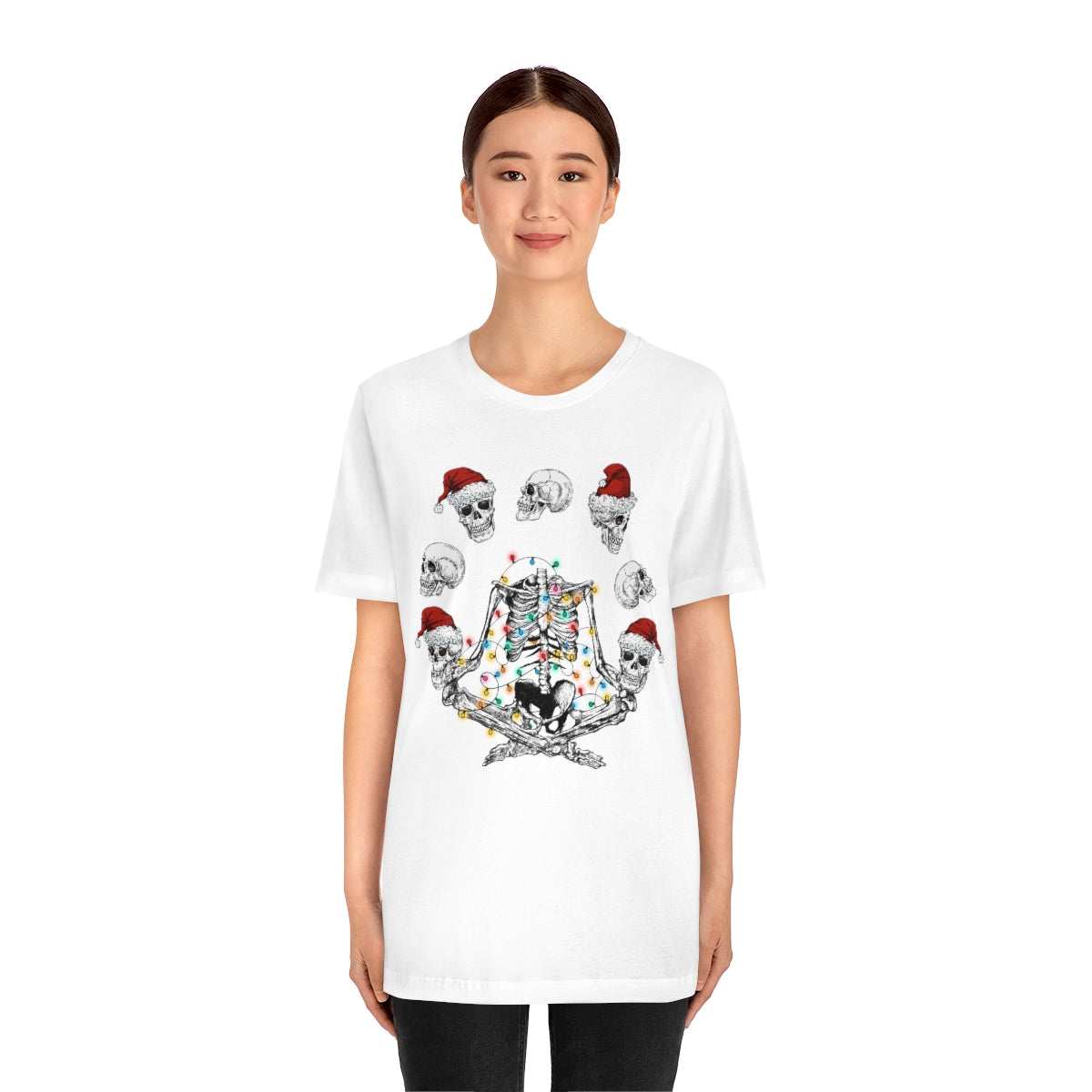 Yoga Skeleton Juggling Heads Christmas Tshirt