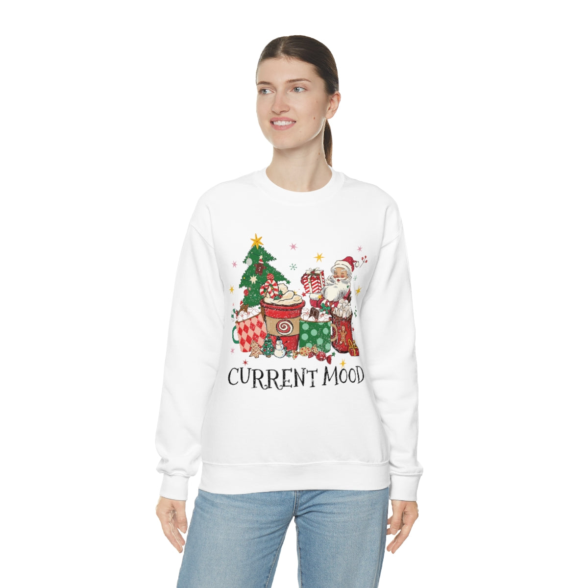 Current Mood Vintage Santa with Presents Christmas Sweatshirt