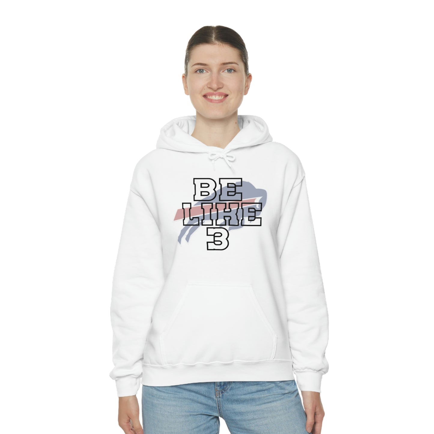 Be Like #3 Hamlin Strong Damar Hamlin Support Buffalo Bills Logo Hooded Sweatshirt