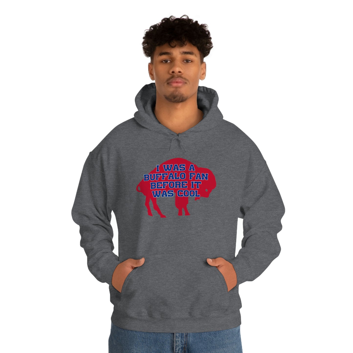 I Was a Buffalo Fan Before it was Cool Retro Red Logo Bills Mafia Football Hooded Sweatshirt