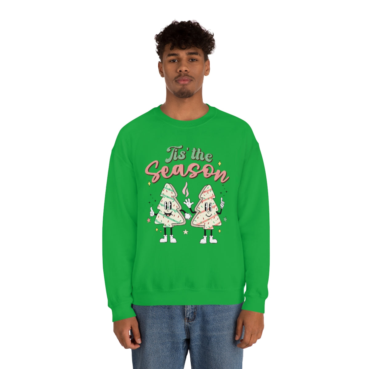 Tis the Season Cute Retro Vintage Tree & Treat Christmas Sweatshirt