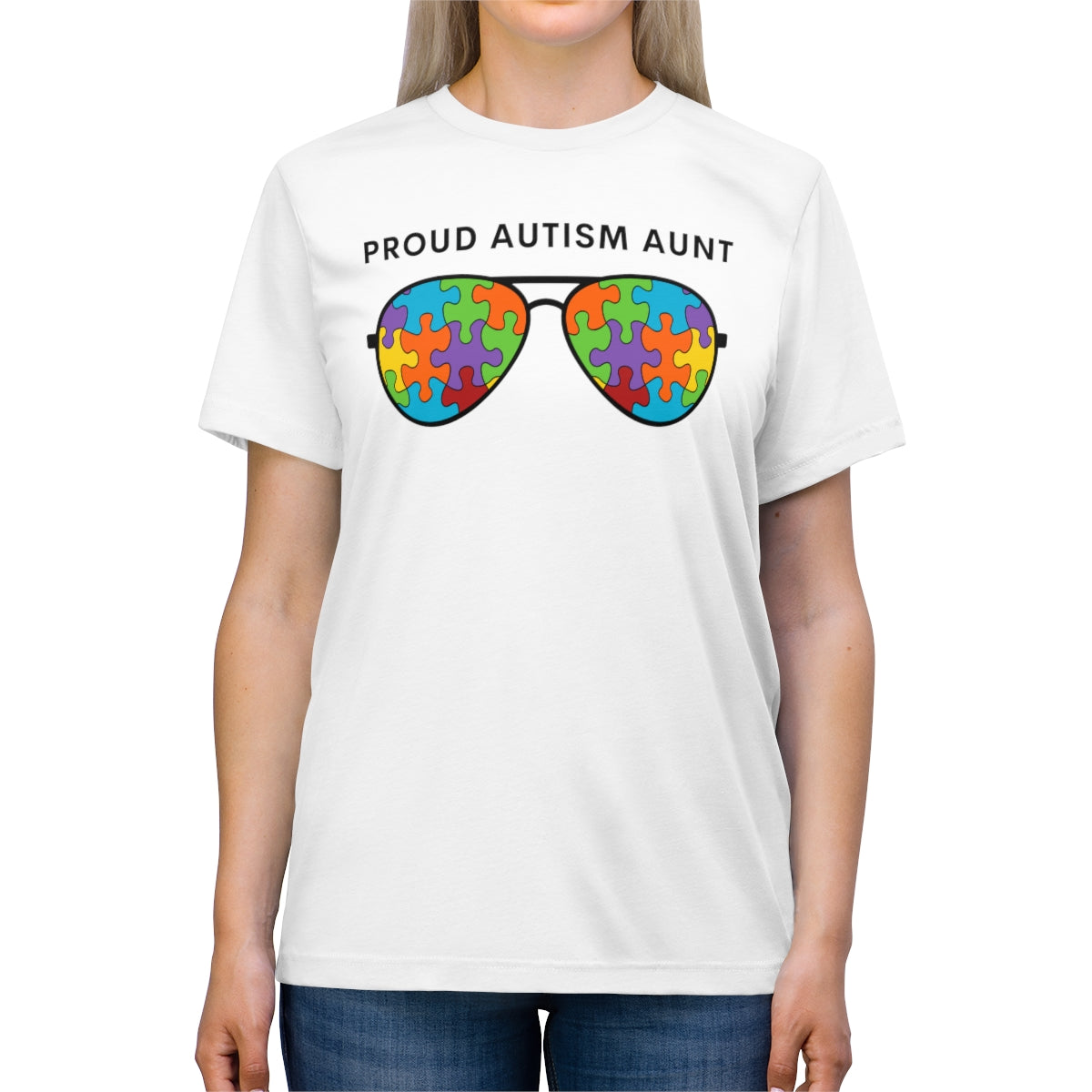 Proud Autism Aunt Sunglasses Tshirt