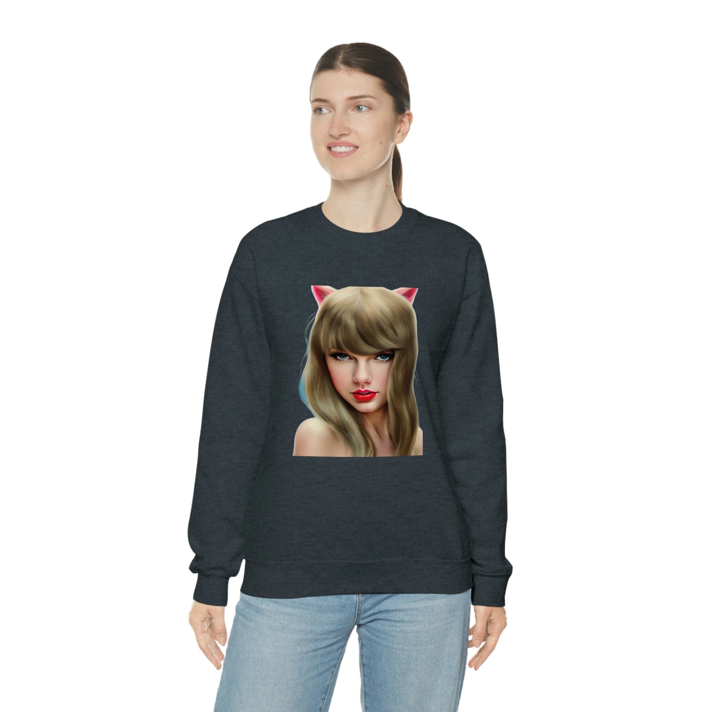 Taylor Swift Cat Ears T Swift Taylor Swift Merch Fan Swifty Gift Crewneck Sweatshirt