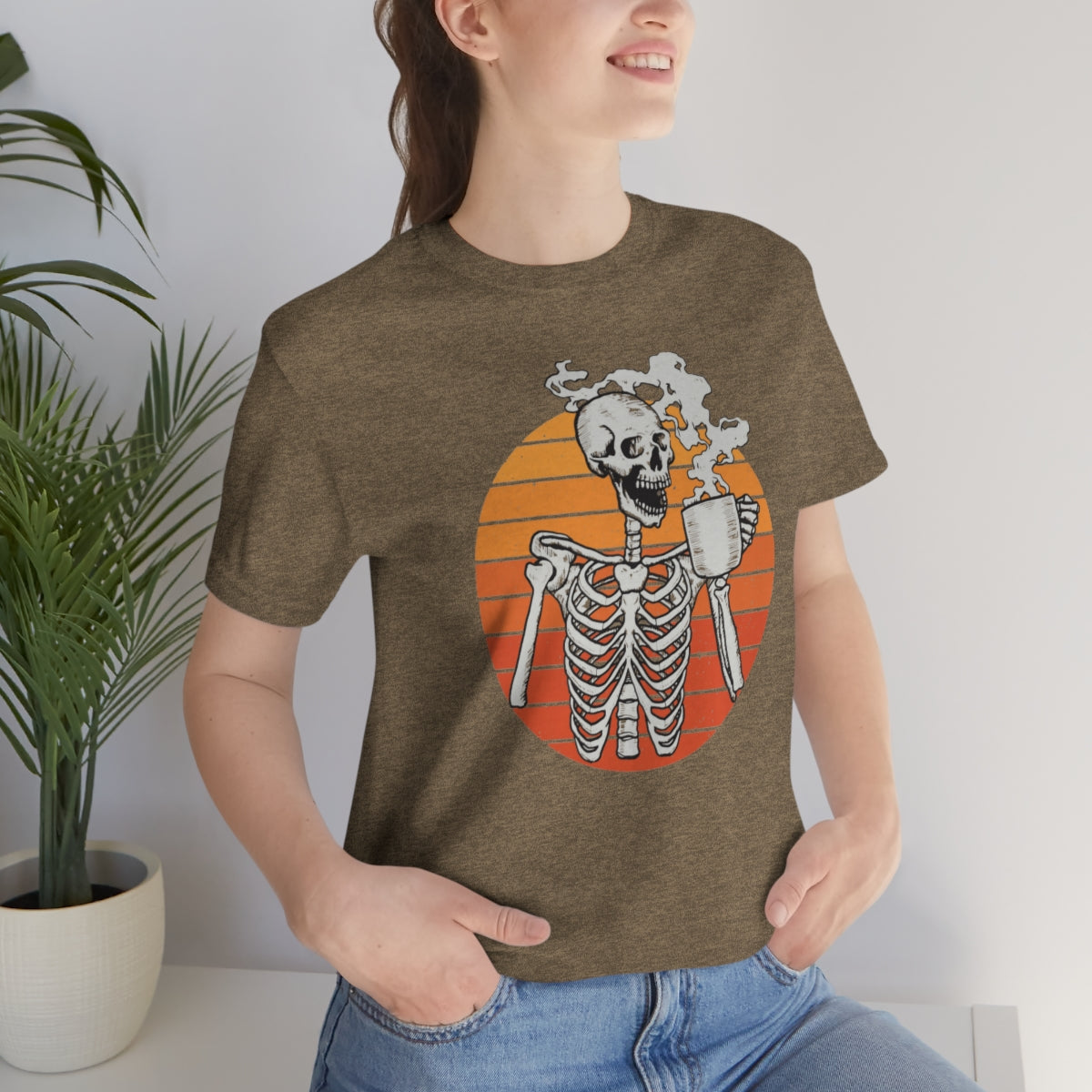 Dead Inside but Caffeinated Skeleton Halloween TShirt