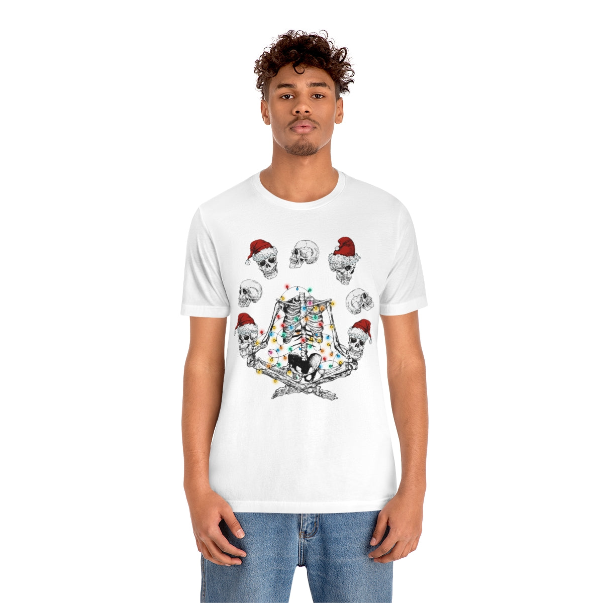 Yoga Skeleton Juggling Heads Christmas Tshirt