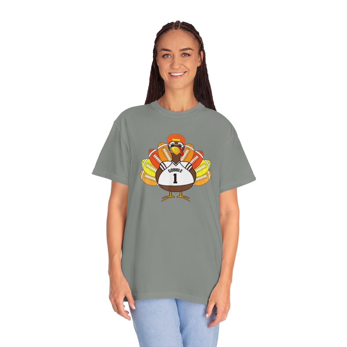 Gobble Turkey Football Thanksgiving Dinner Themed TShirt