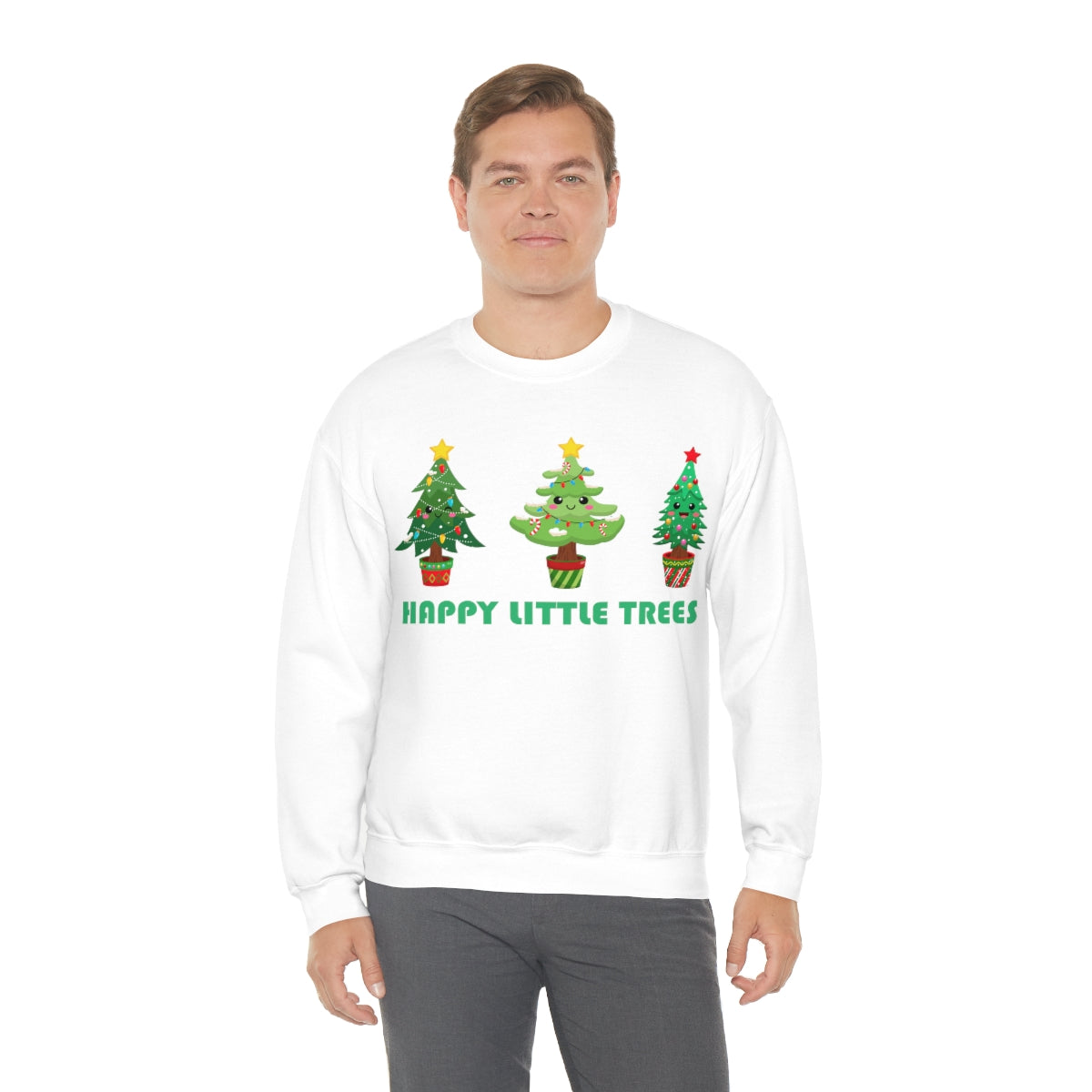 Cute Happy Little Christmas Xmas Trees Sweatshirt