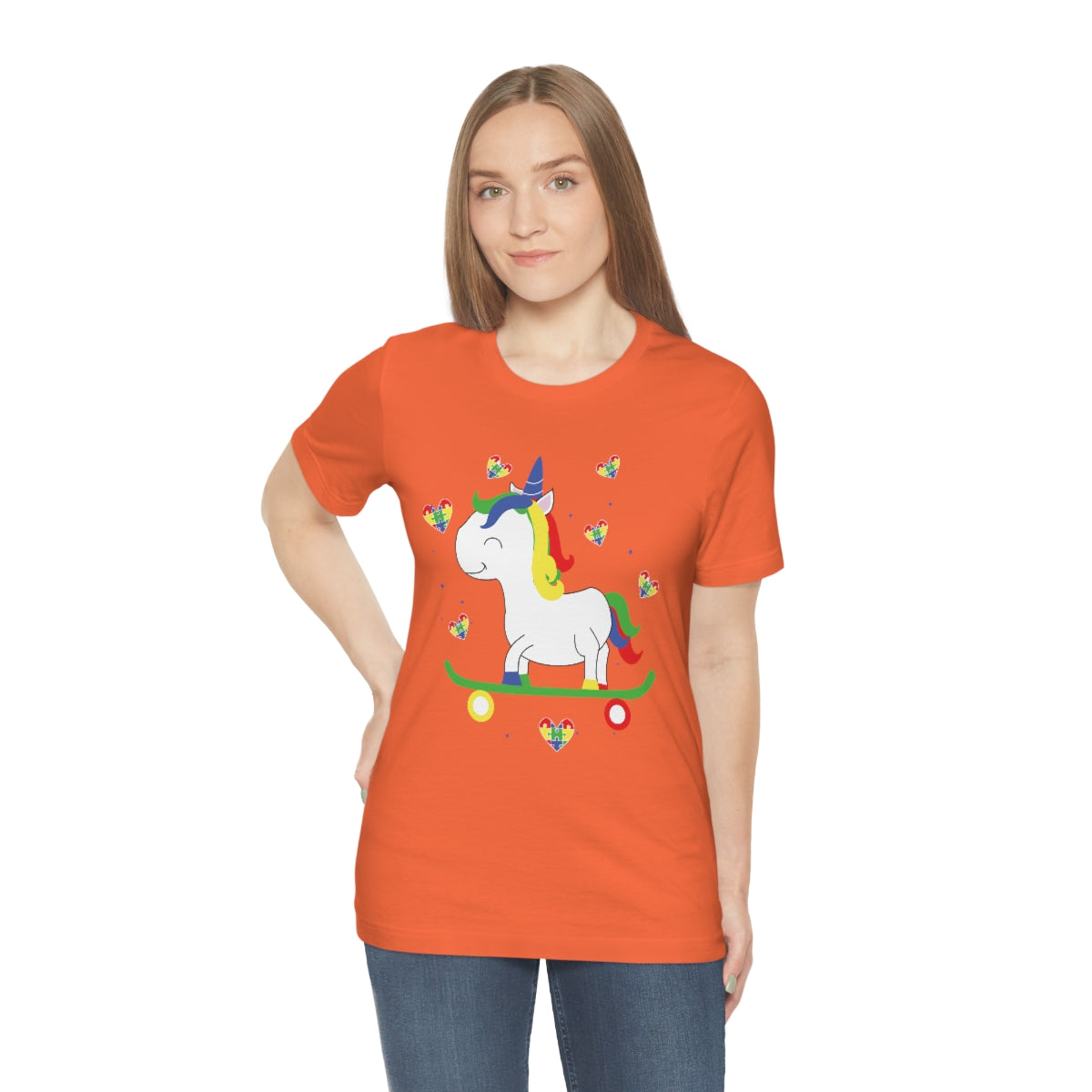 Cute Skateboarding Unicorn Autism Awareness Tshirt