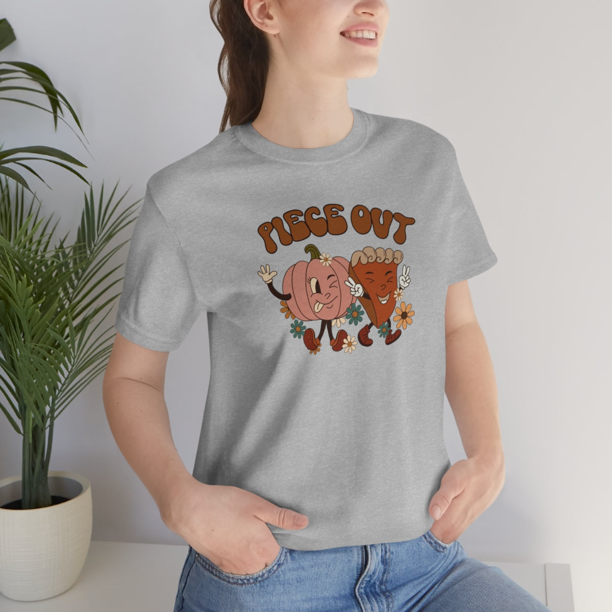 Piece Out Pie Inspired Thanksgiving Teeshirt on Unisex Jersey Short Sleeve Tee