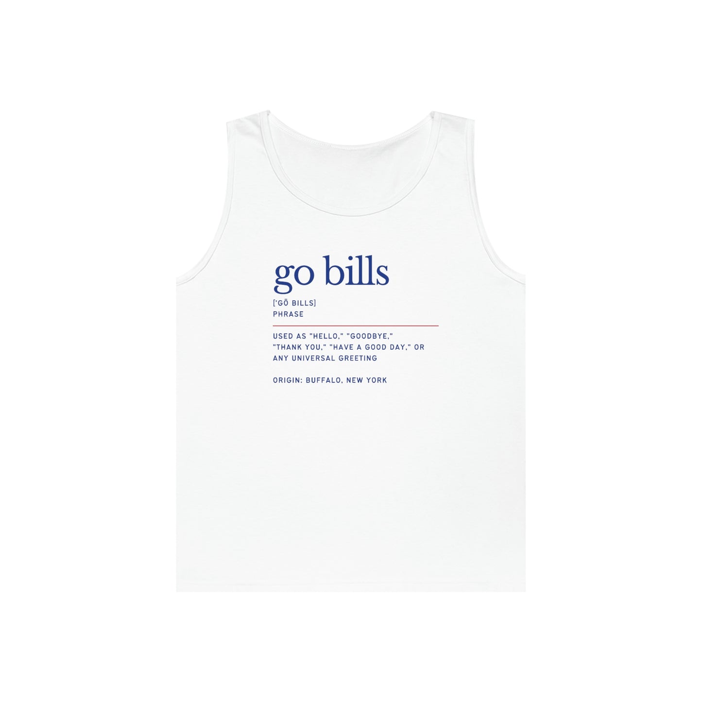 Go Bills Definition Phonetic Spelling Men's Tank Top