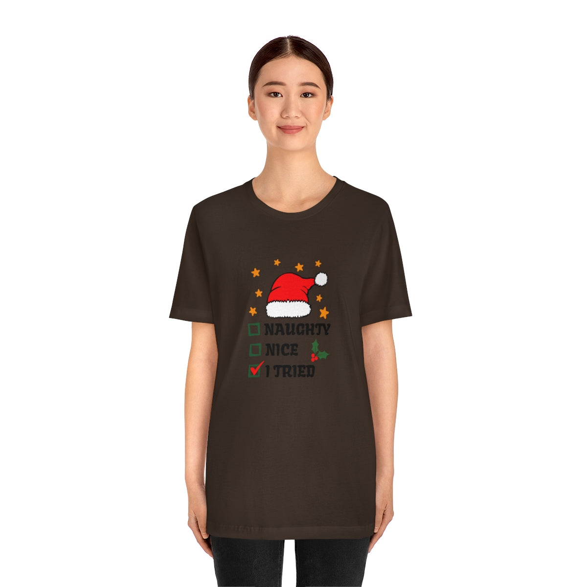 Naughty Nice I Tried Christmas Tshirt