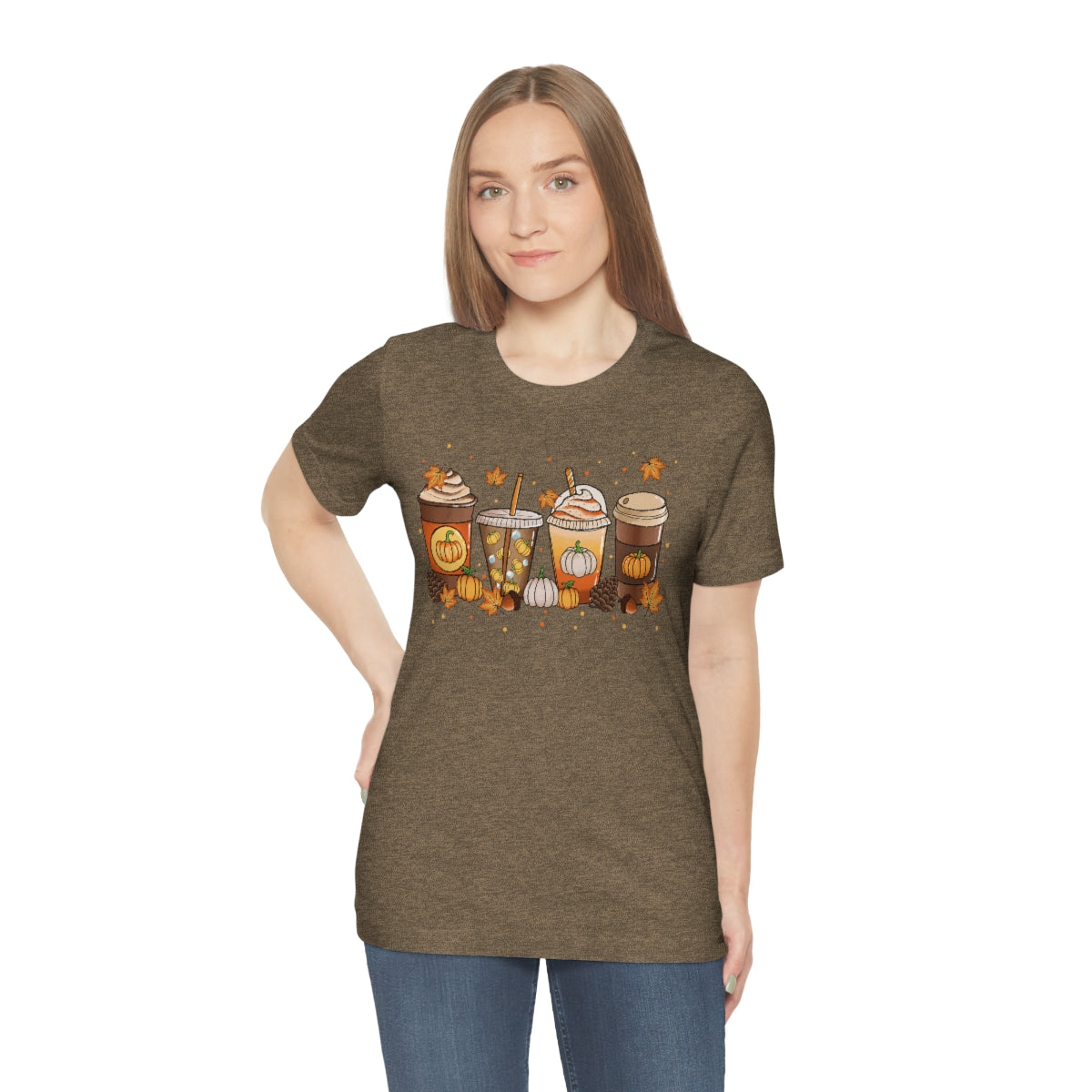 Fall Coffee Shirt Pumpkin Spice Coffee Design Short Sleeve Tshirt