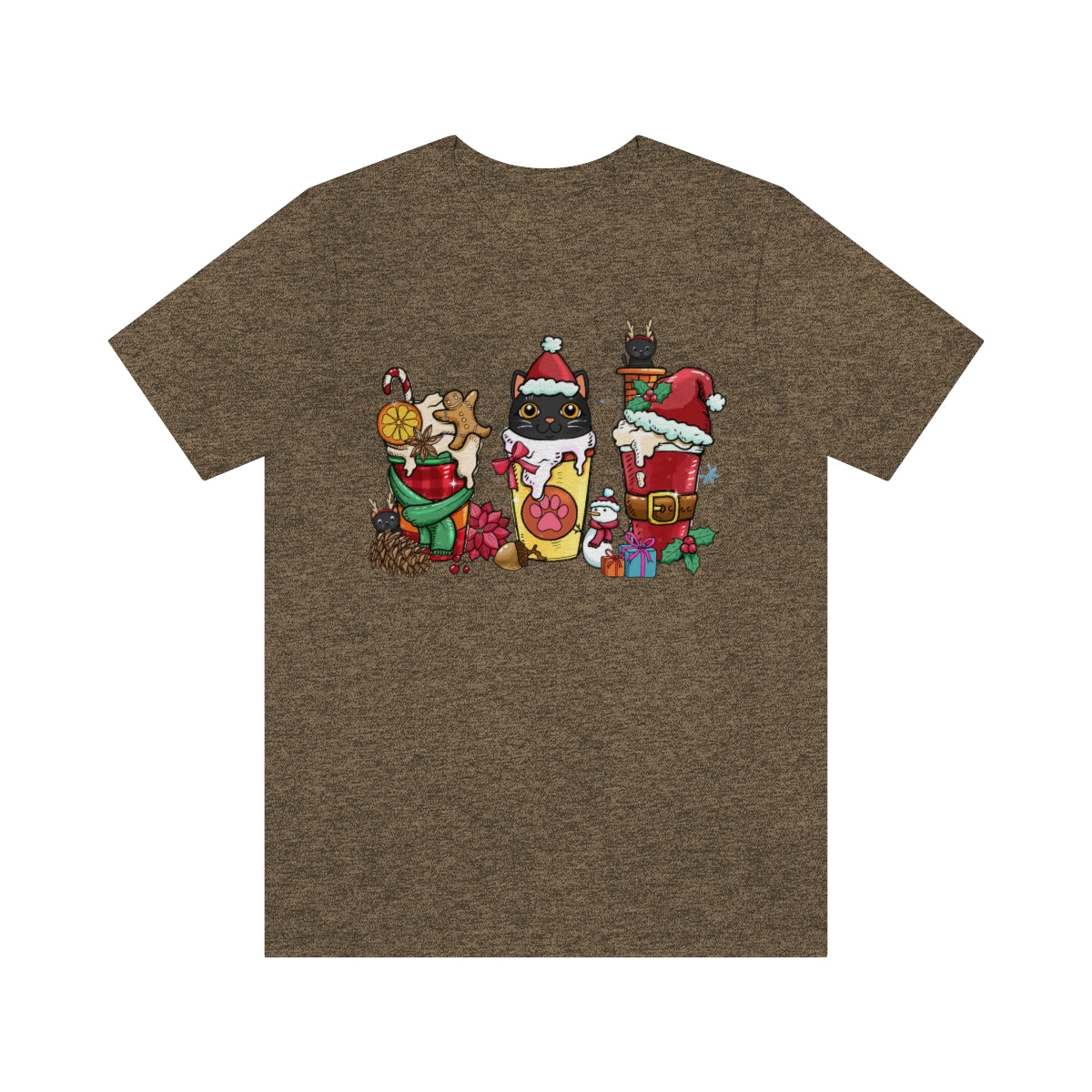 Black Cat Christmas Coffee Xmas Tshirt