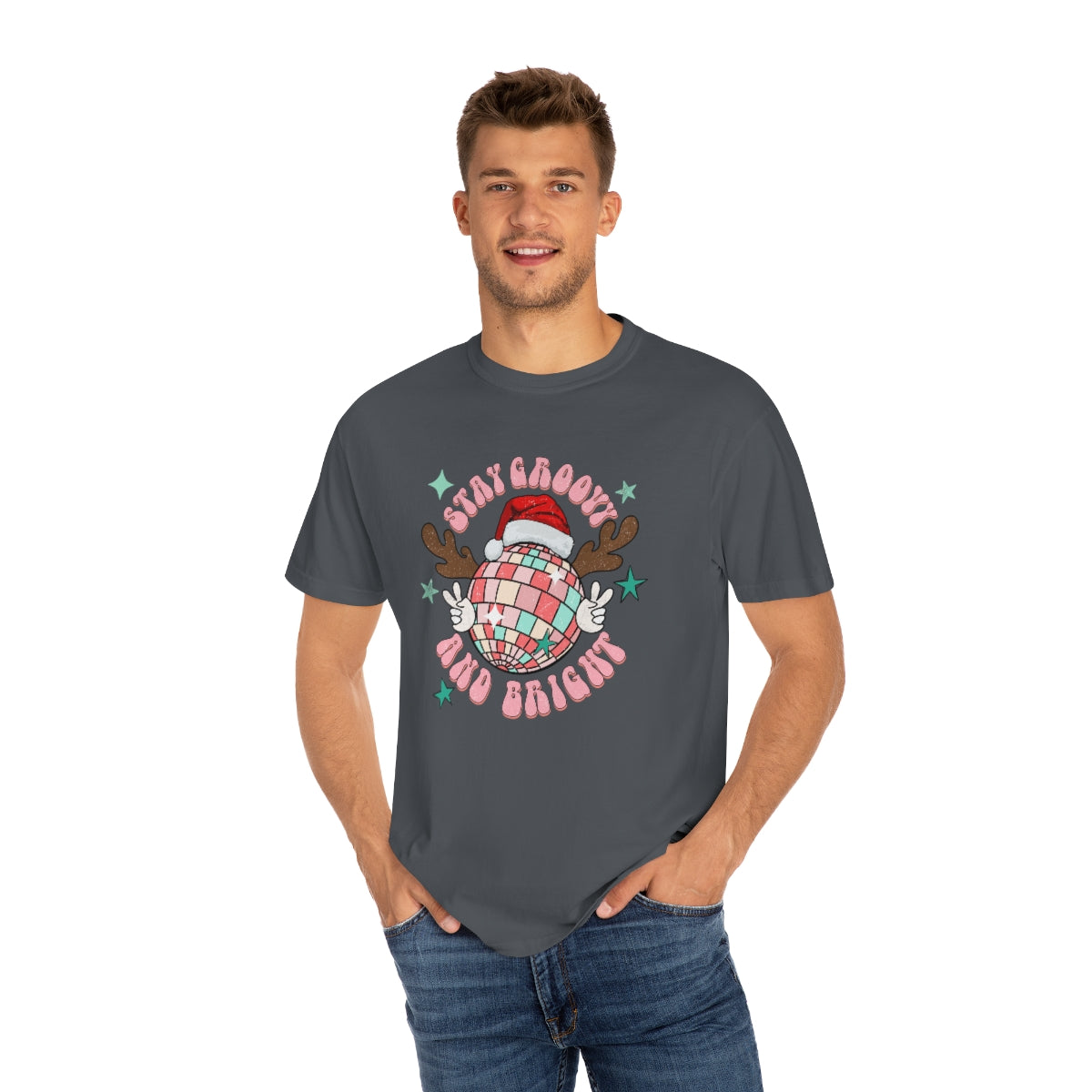 Stay Groovy & Bright Disco Ball Retro Christmas TeeShirt