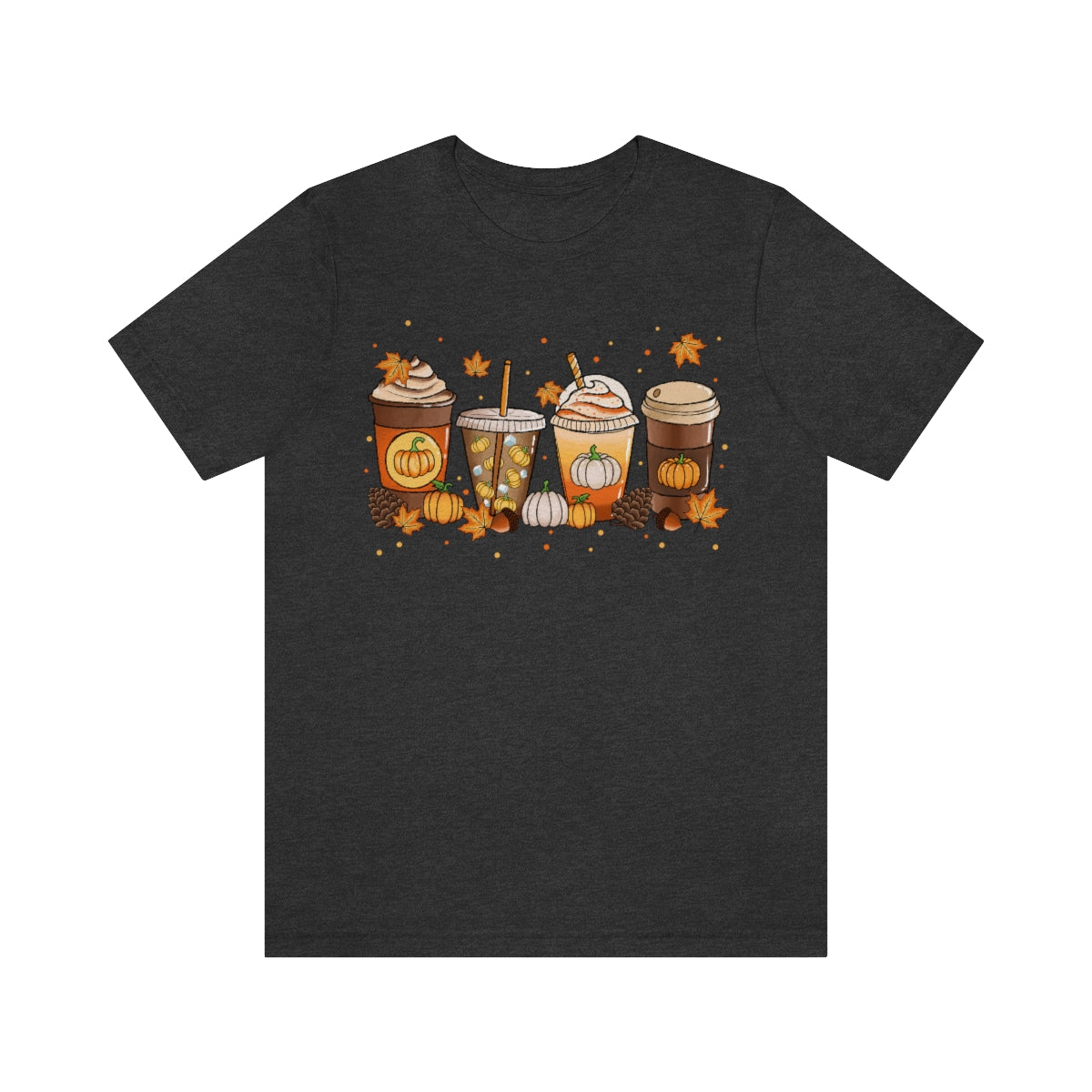 Fall Coffee Shirt Pumpkin Spice Coffee Design Short Sleeve Tshirt