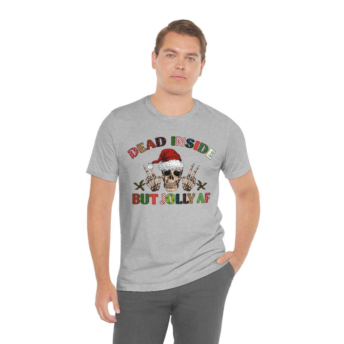 Dead but Jolly AF Skeleton Spooky Christmas Tshirt