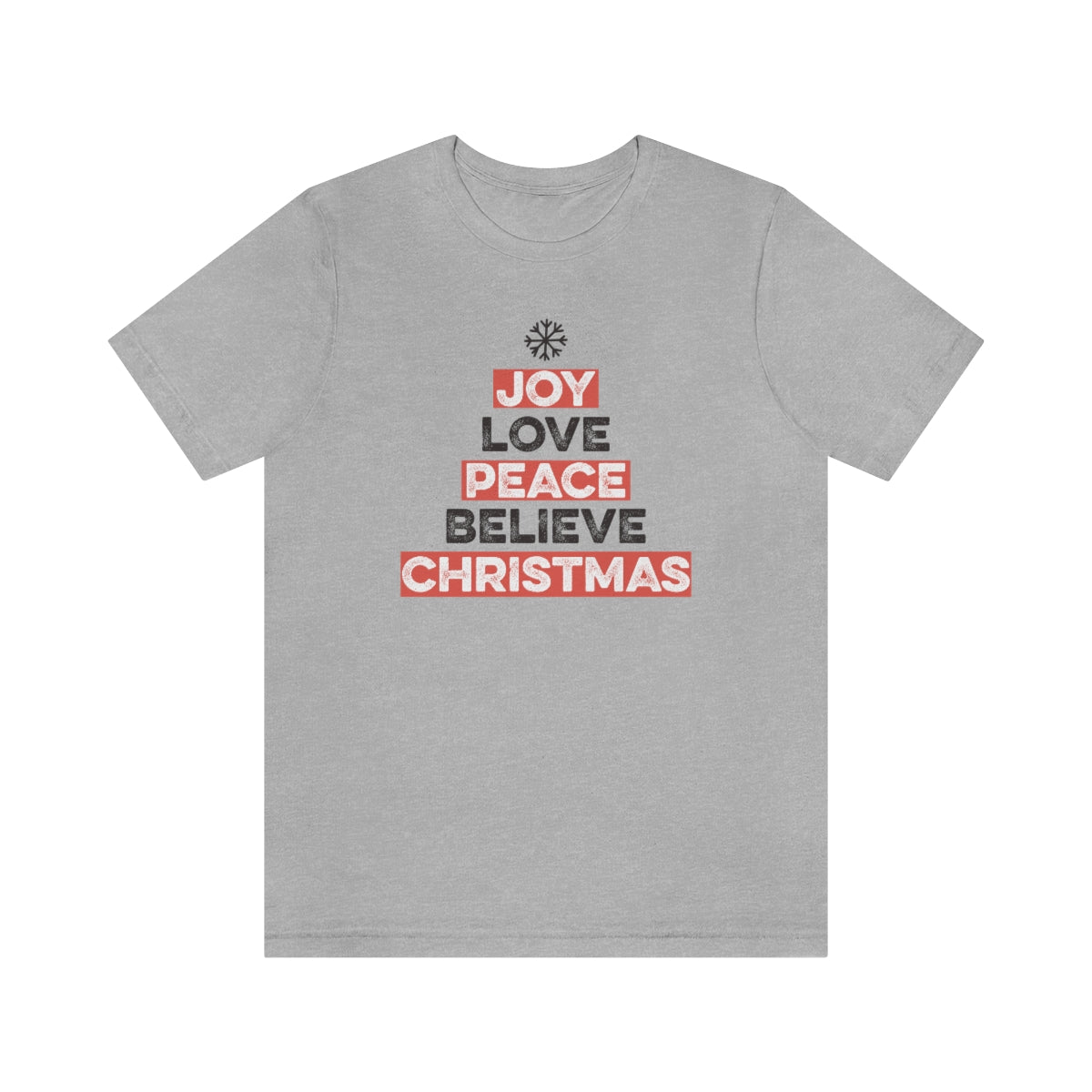 Joy Peace Believe Christmas Xmas Holiday Tshirt