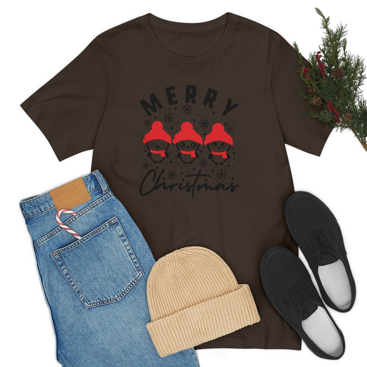 Merry Christmas Cute Penguins Christmas Tshirt