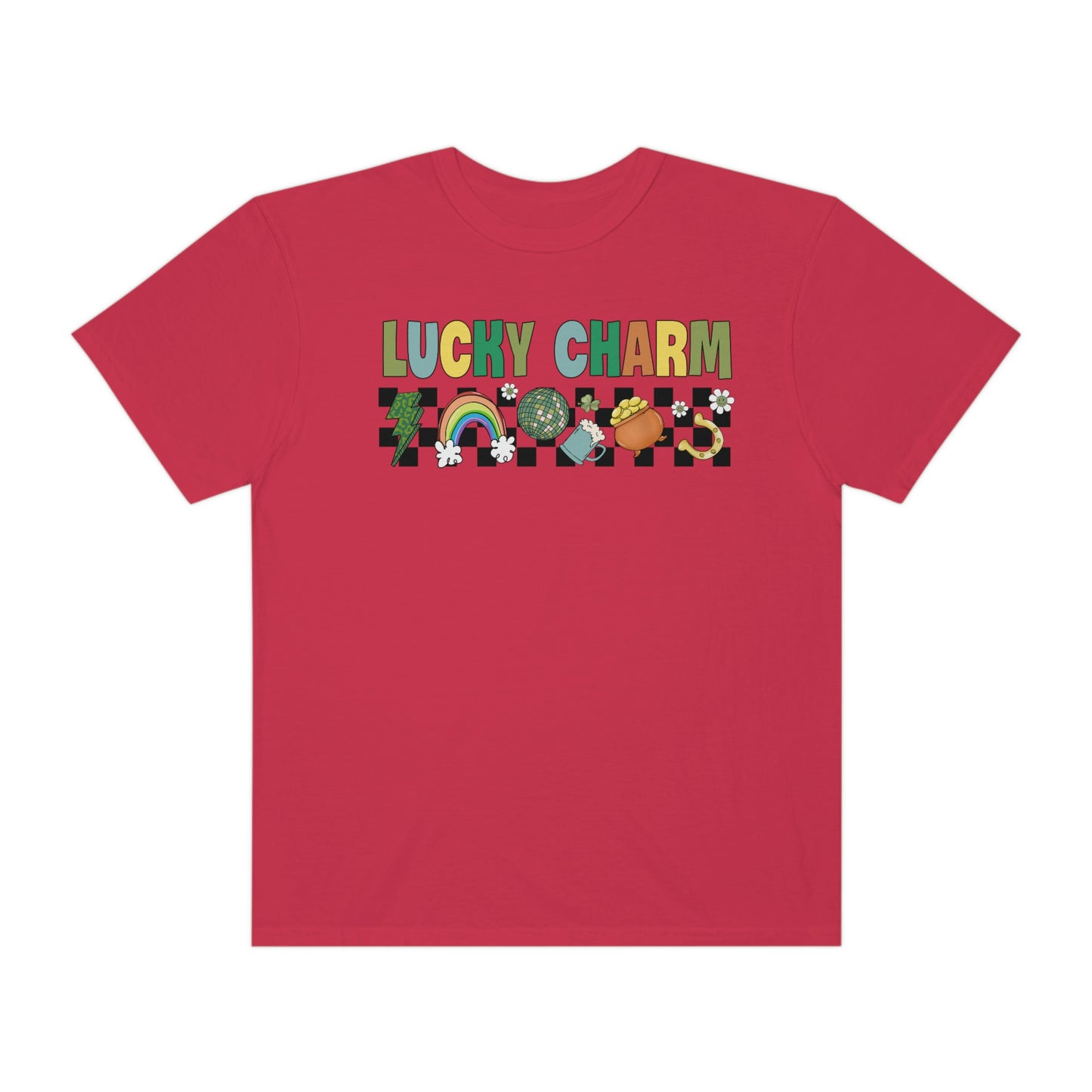 Lucky Charm Vintage Retro Checkers St. Pattys Day Tshirt