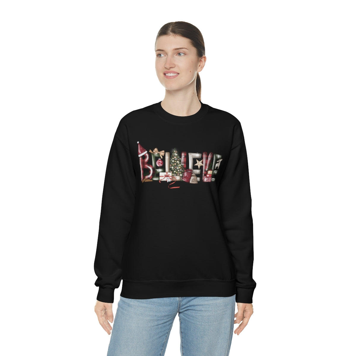 Believe Christmas Magic Xmas Holiday Sweatshirt