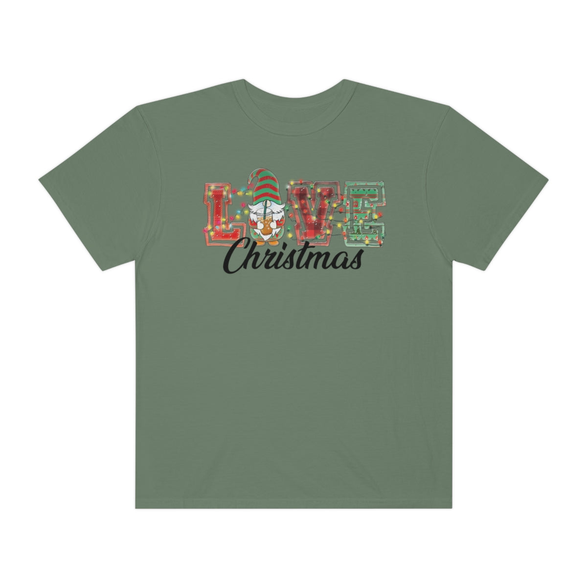 Love Christmas Cute Gnome Lights Christmas Tshirt