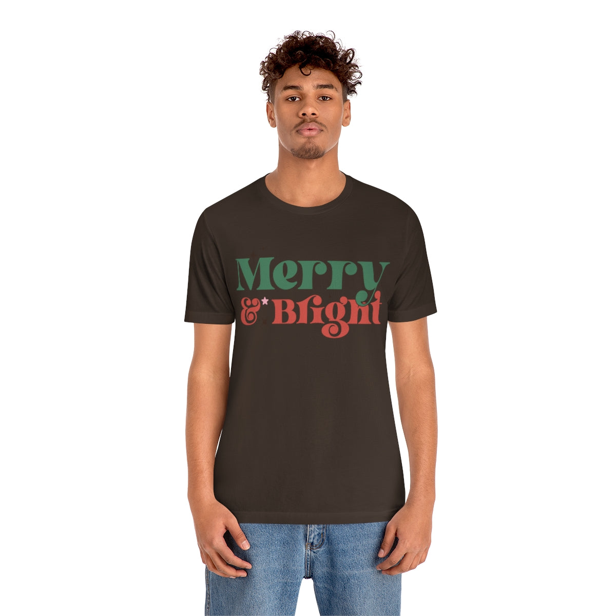 Retro Merry & Bright Vintage Style Christmas Xmas Holiday Tshirt