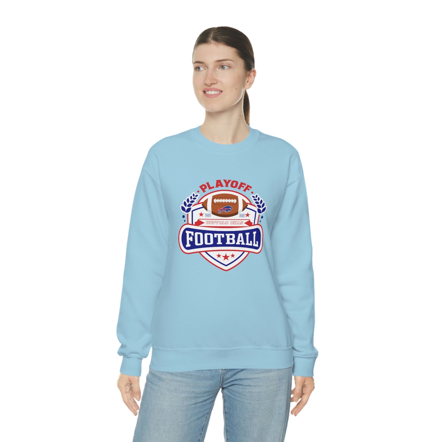 2023 Bufalo Football Playoffs Buffalo Bills Logo Crewneck Sweatshirt