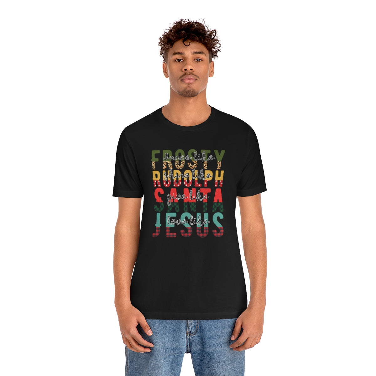 Frosty Rudolph Santa Jesus Christmas Tshirt