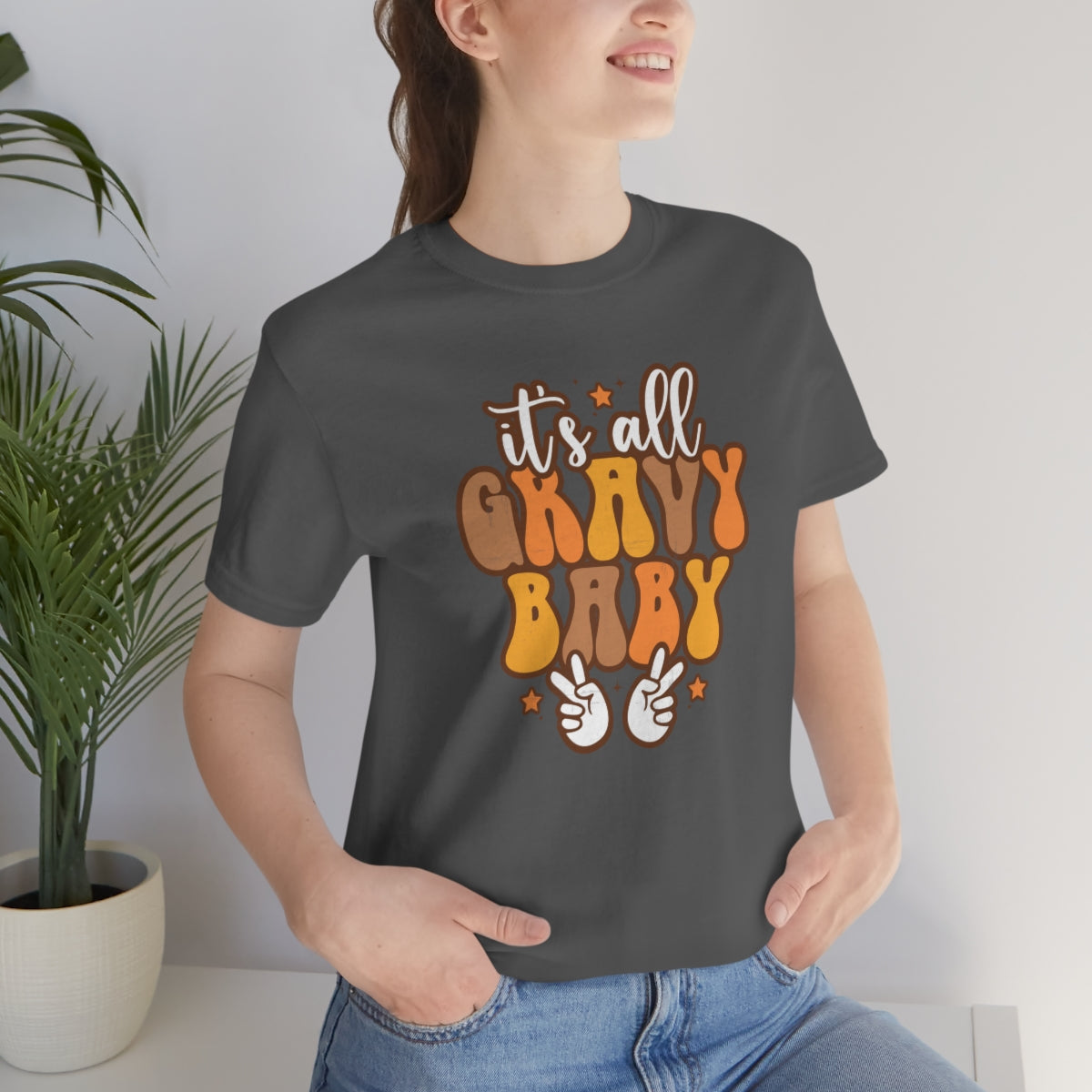 It's All Gravy Baby Thanksgiving Teeshirt on Unisex Jersey Short Sleeve Tee