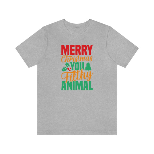 Merry Christmas You Filthy Animal Funny Christmas Tshirt