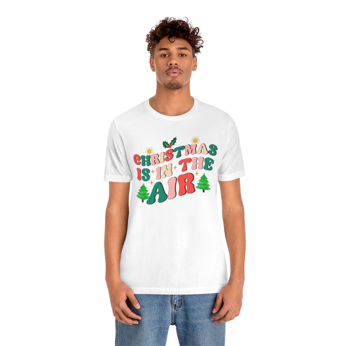 Retro Christmas is in the Air Cute Xmas Trees Holiday Tshirt