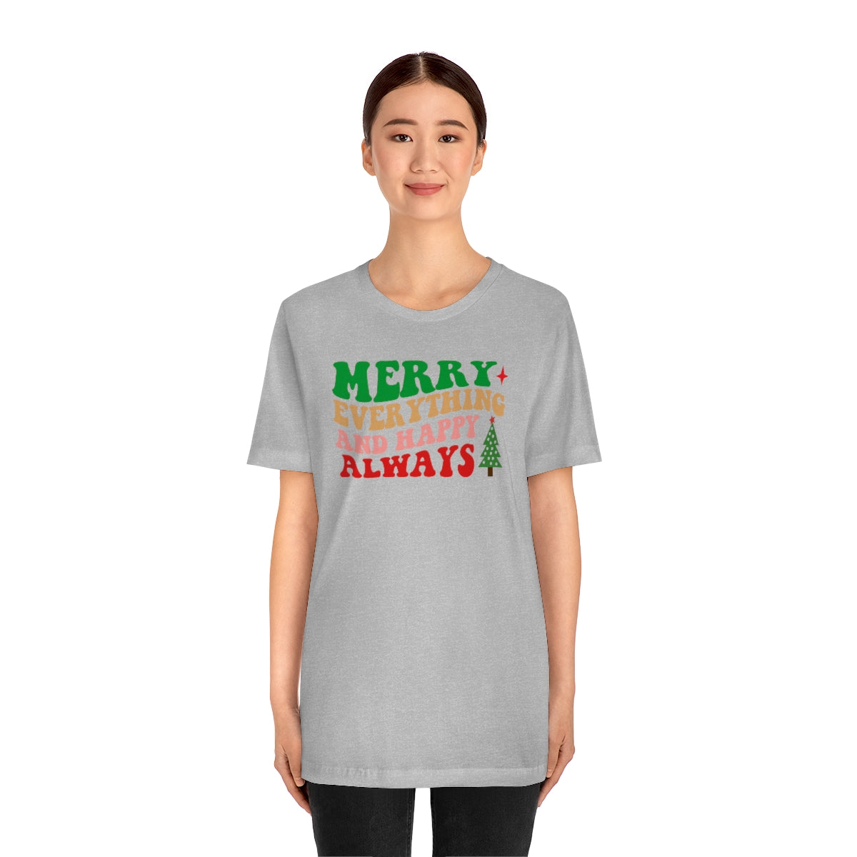 Merry Everything Retro Lettering Christmas Tshirt