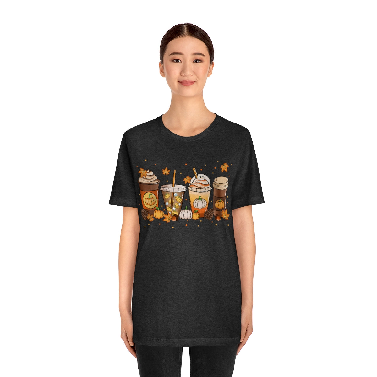 Fall Coffee Shirt Pumpkin Spice Coffee Design Short Sleeve Tshirt