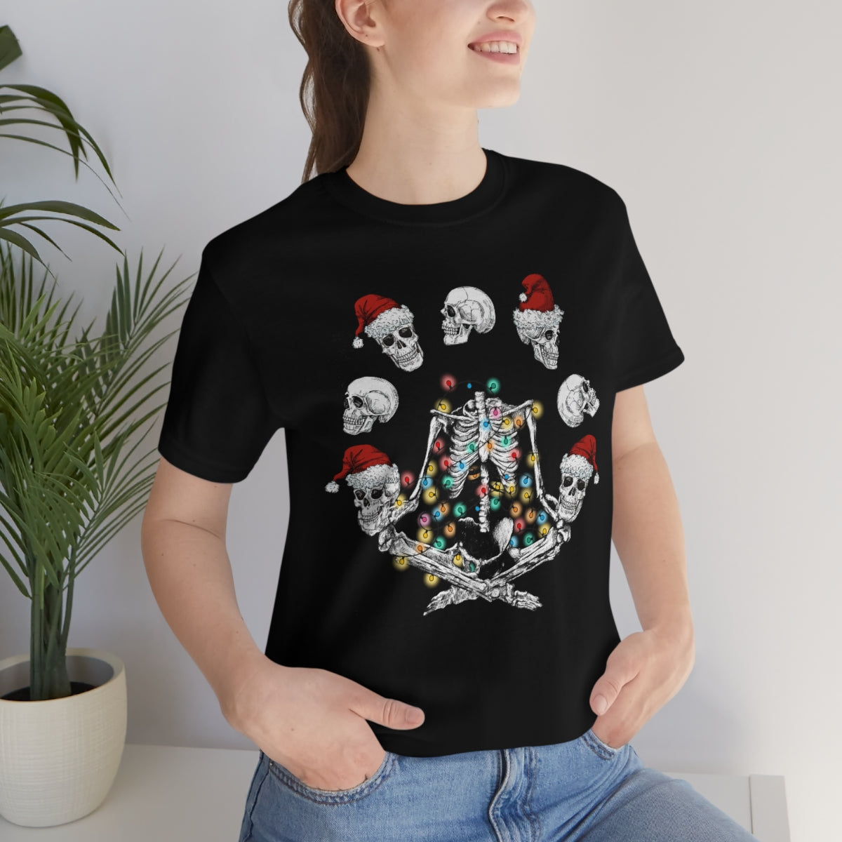 Yoga Skeleton Juggling Heads Christmas Tshirt