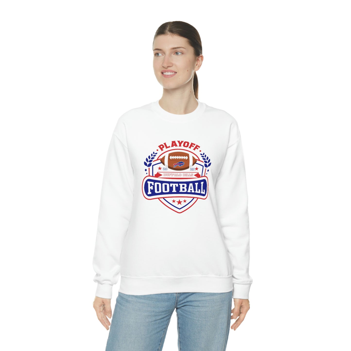 2023 Bufalo Football Playoffs Buffalo Bills Logo Crewneck Sweatshirt