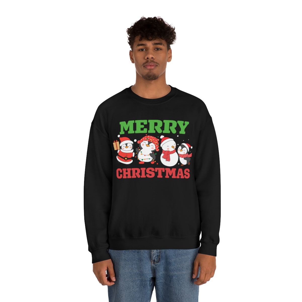 Merry Christmas Cute Penguins Xmas Holiday Sweatshirt