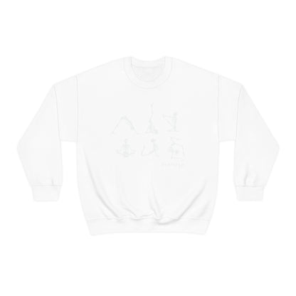 Namaste Skeleton Yoga Sweatshirt, Skeleton Yoga Namaste Sweater, Halloween Crewneck Sweatshirt, Halloween Sweater, Spooky Season, Fall Shirts on Unisex Heavy Blend™ Crewneck Sweatshirt