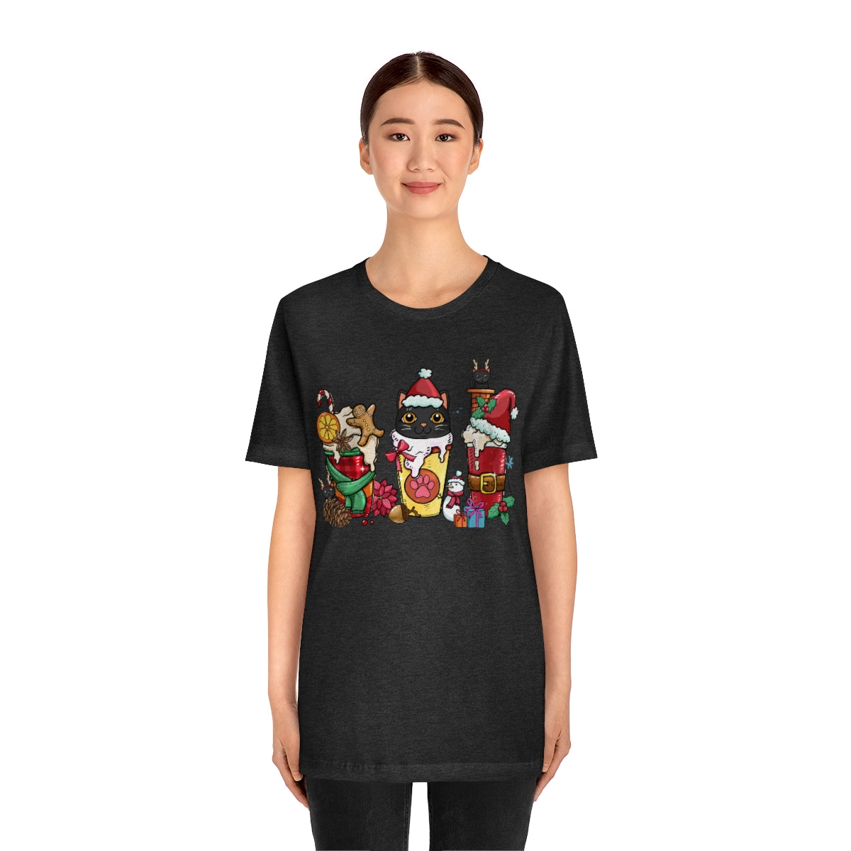 Black Cat Christmas Coffee Xmas Tshirt