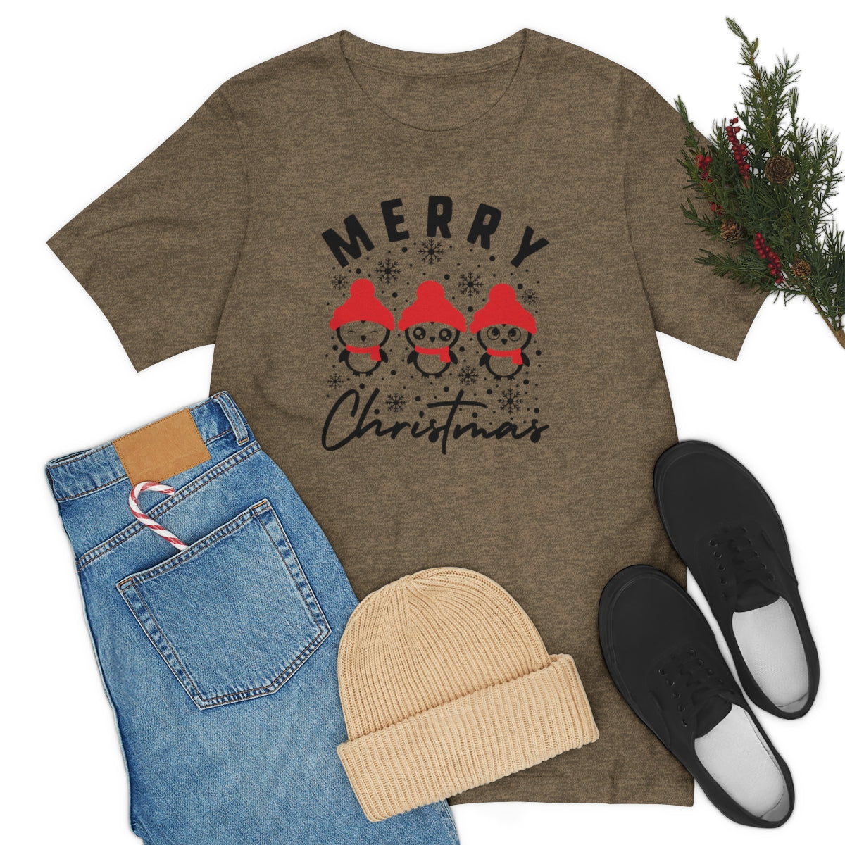 Merry Christmas Cute Penguins Christmas Tshirt