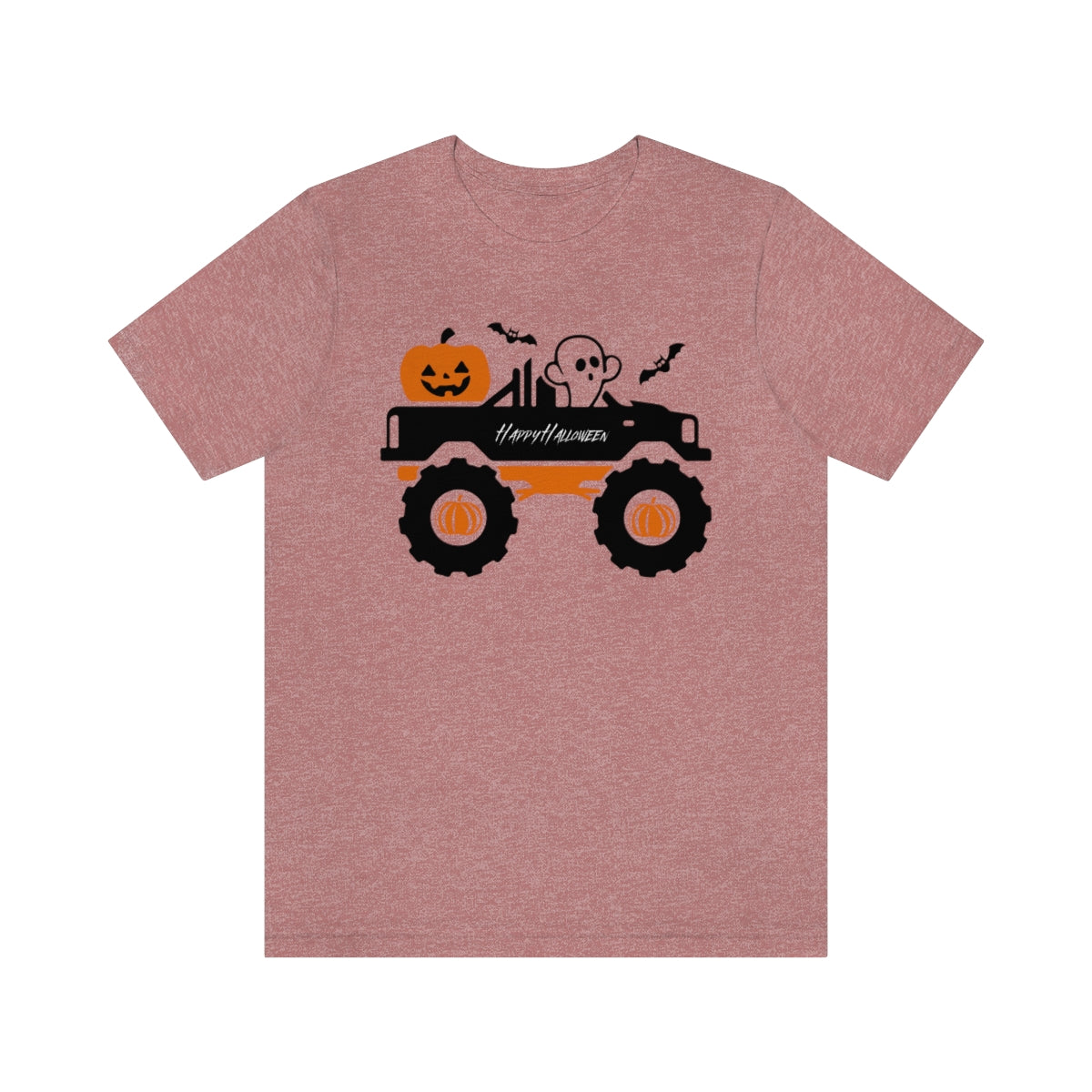 Big Rig Ghost Happy Halloween, Pumpkin Tshirt, Funny TShirt Design on Unisex Jersey Short Sleeve Tee