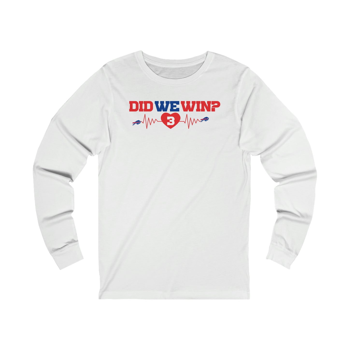 Did We Win? Heartbeat #3 Damar Hamlin Buffalo Bills Logo Unisex Jersey Long Sleeve Tee