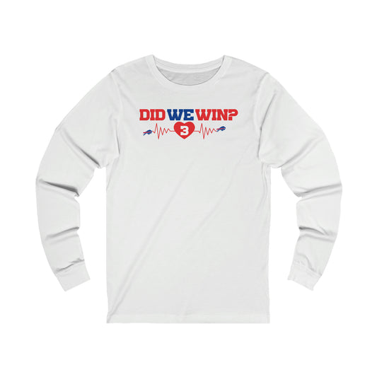 Did We Win? Heartbeat #3 Damar Hamlin Buffalo Bills Logo Unisex Jersey Long Sleeve Tee