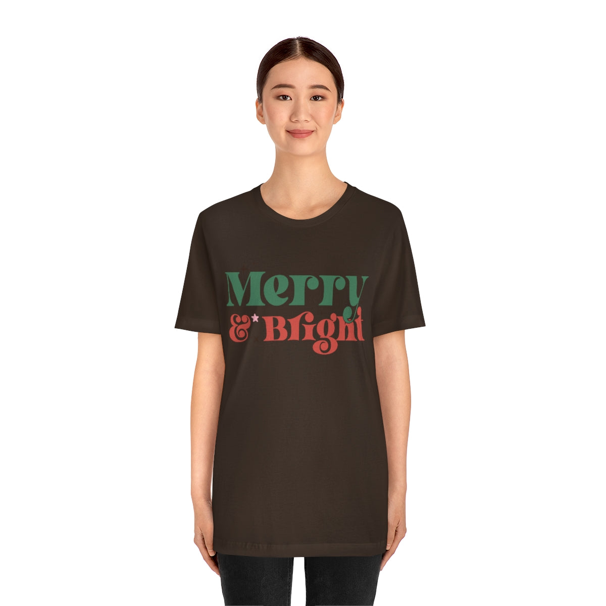 Retro Merry & Bright Vintage Style Christmas Xmas Holiday Tshirt