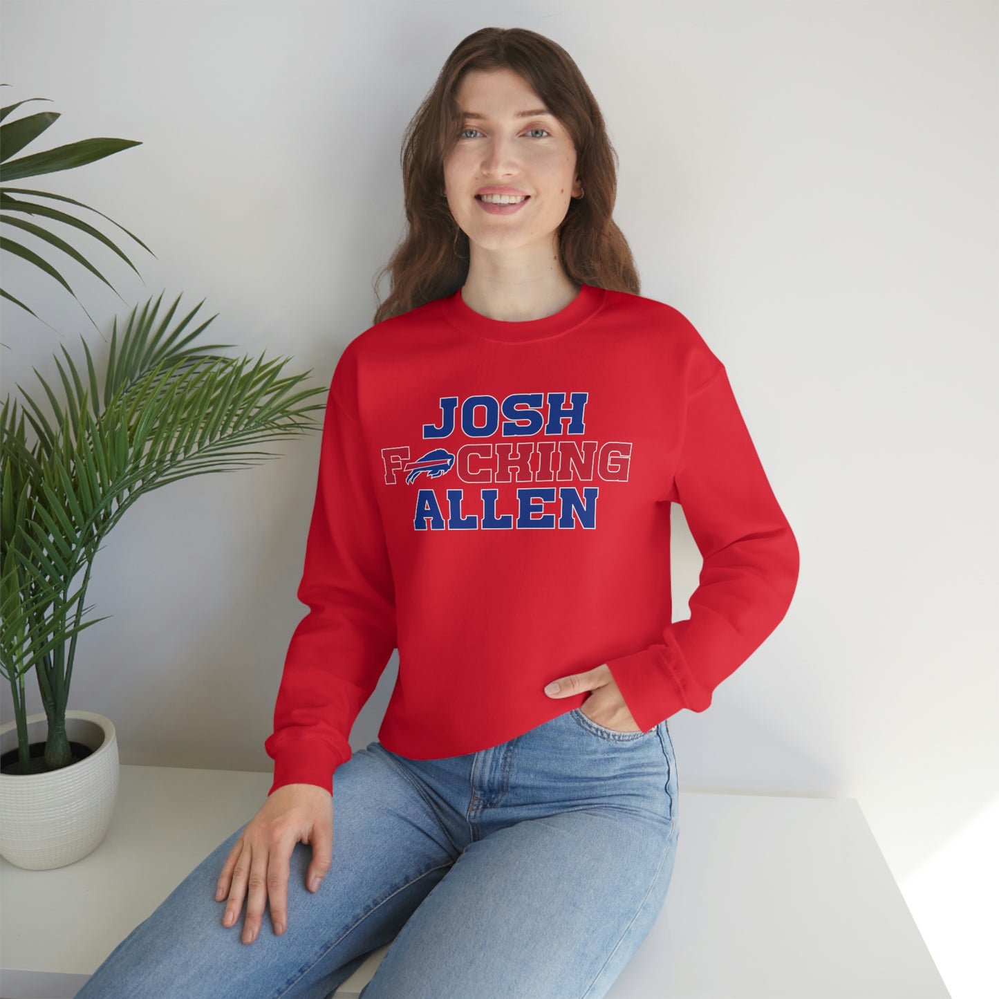 Josh Freaking Allen Bills Mafia #17 Buffalo Bills Football Crewneck Sweatshirt