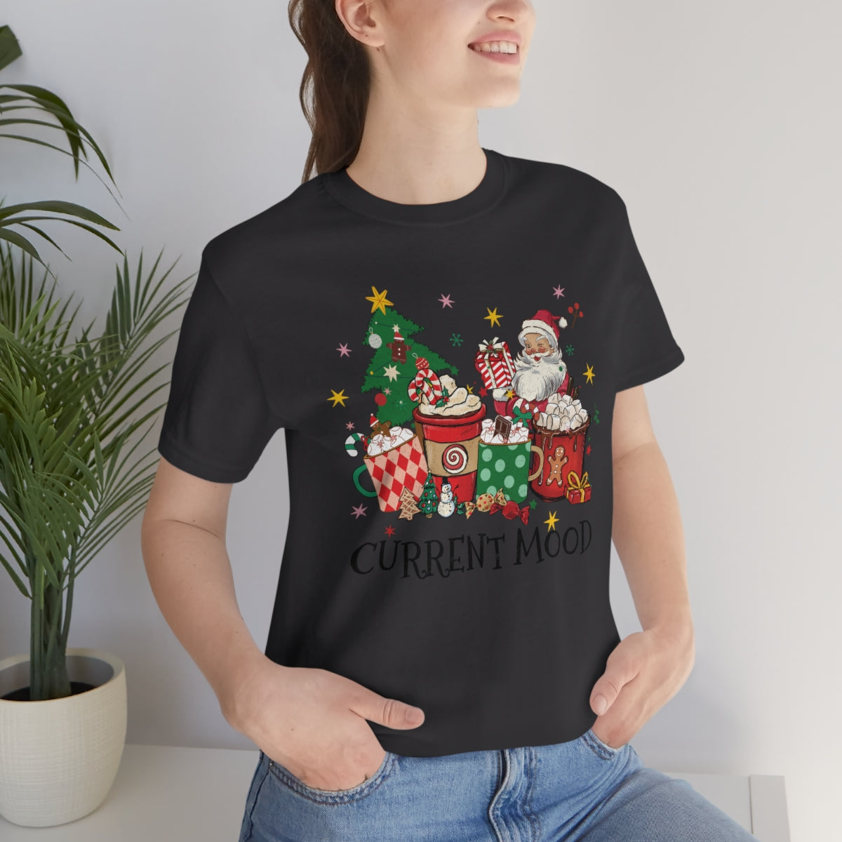 Current Mood Retro Christmas Santa Tshirt