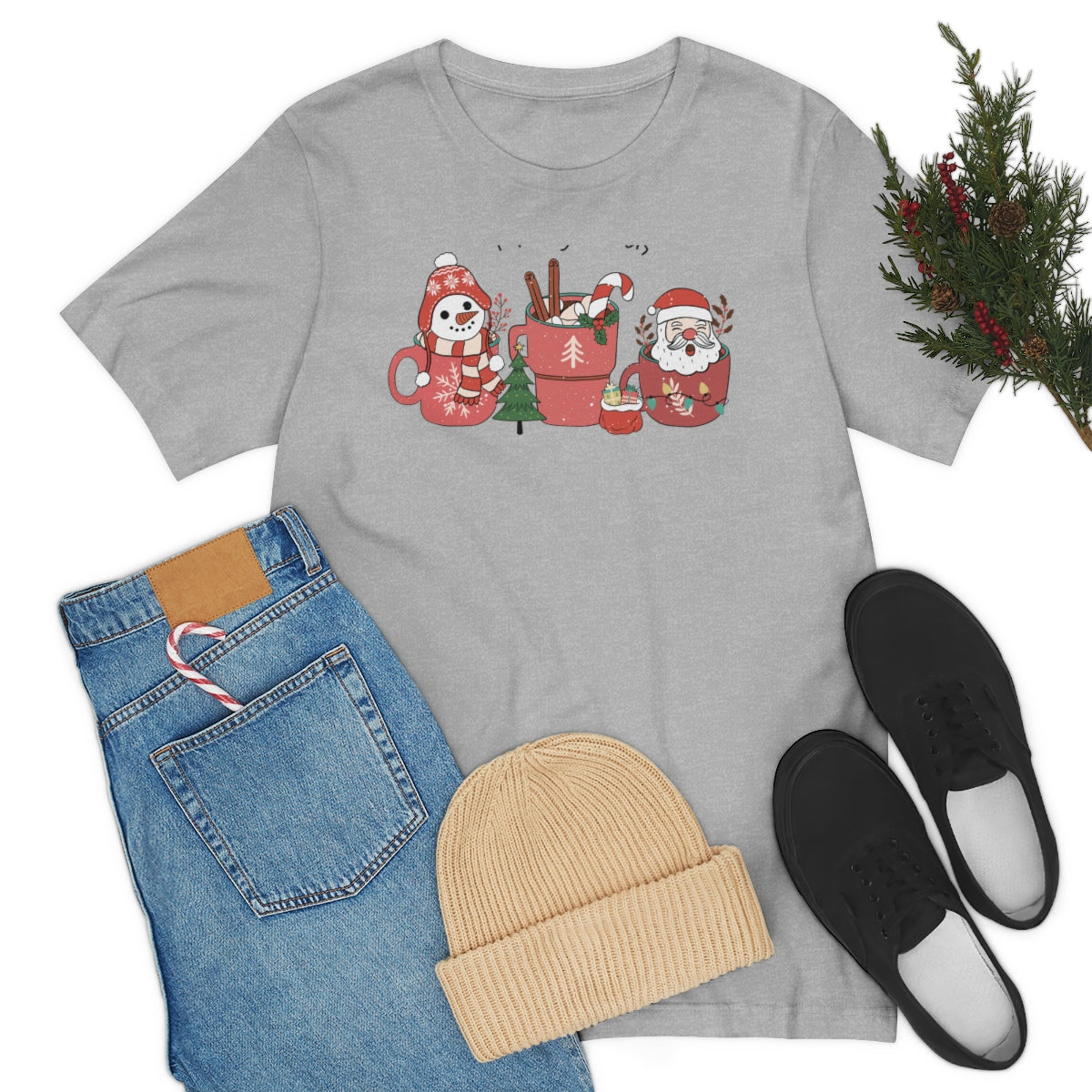 Merry Christmas Coffee Tshirt on Unisex Jersey Short Sleeve Tee