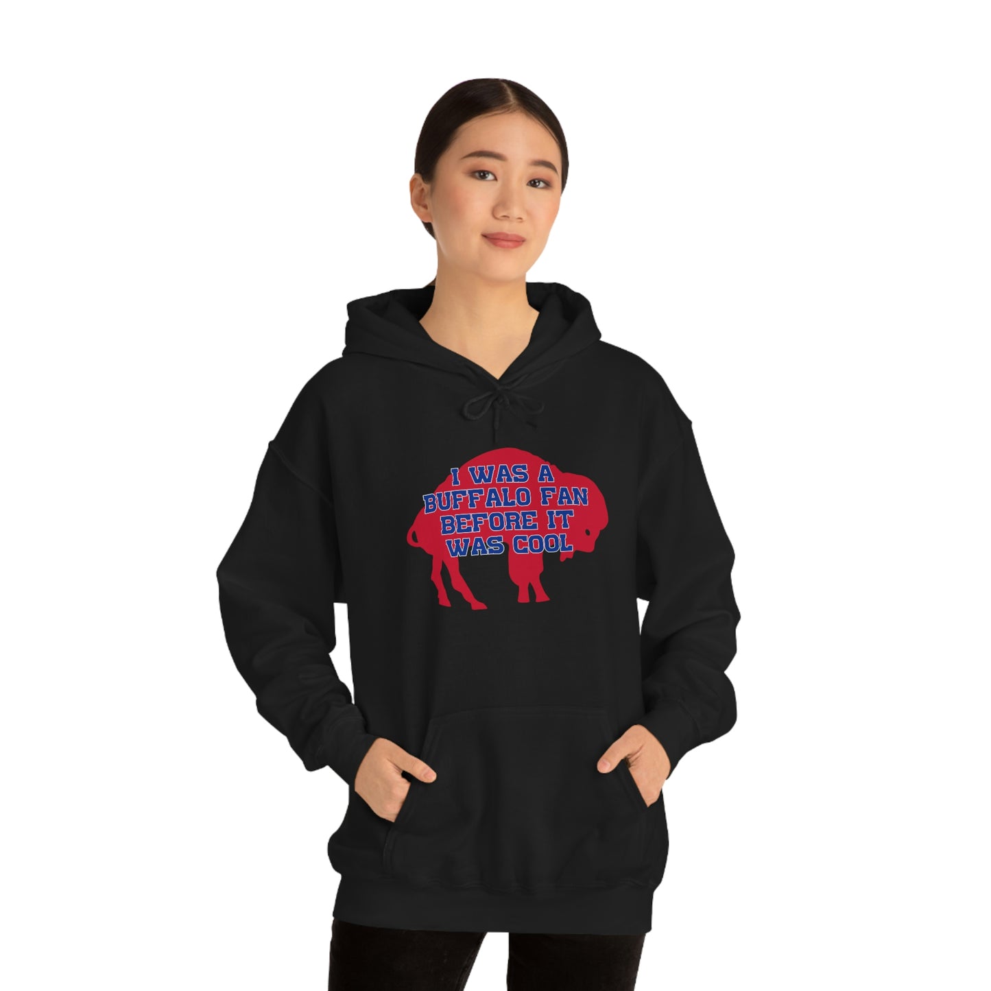 I Was a Buffalo Fan Before it was Cool Retro Red Logo Bills Mafia Football Hooded Sweatshirt