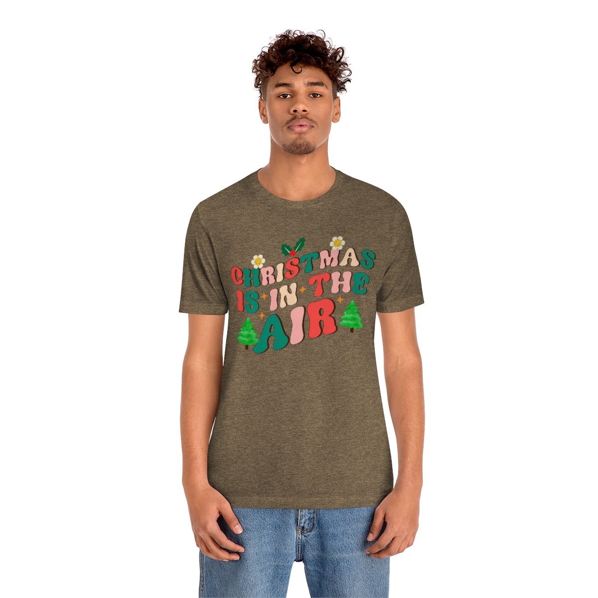 Retro Christmas is in the Air Cute Xmas Trees Holiday Tshirt